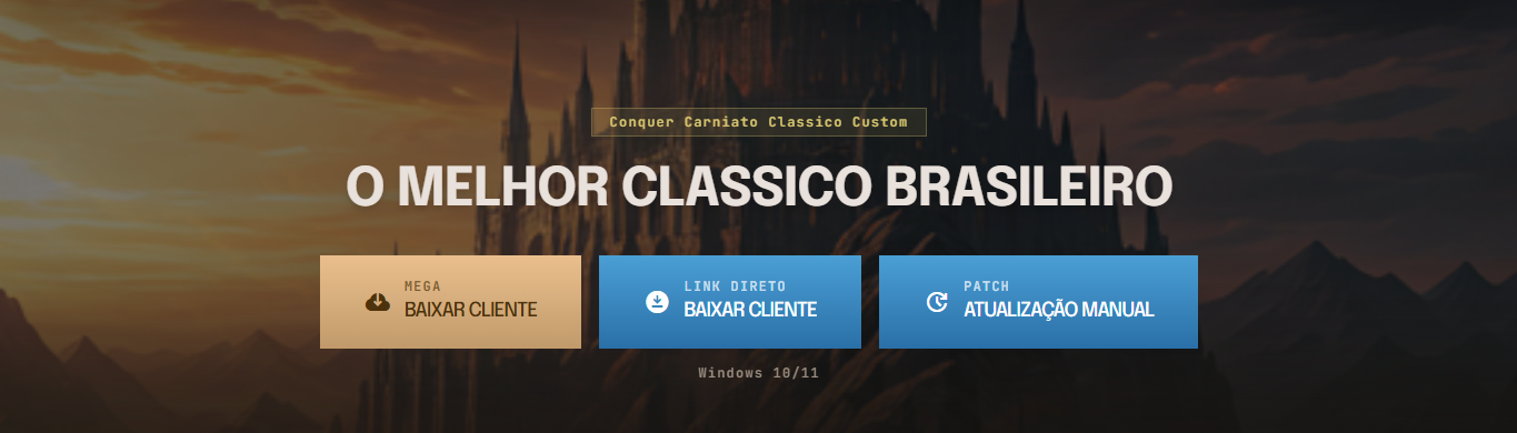 Tela de download do cliente