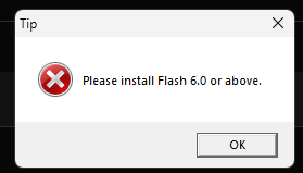 Erro solicitando Flash 6.0 ou superior