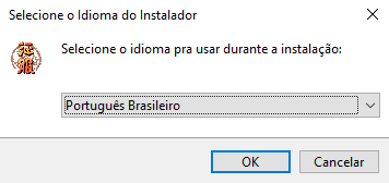 Seleção do idioma do instalador