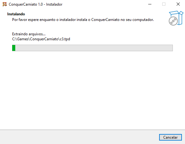 Instalação em andamento