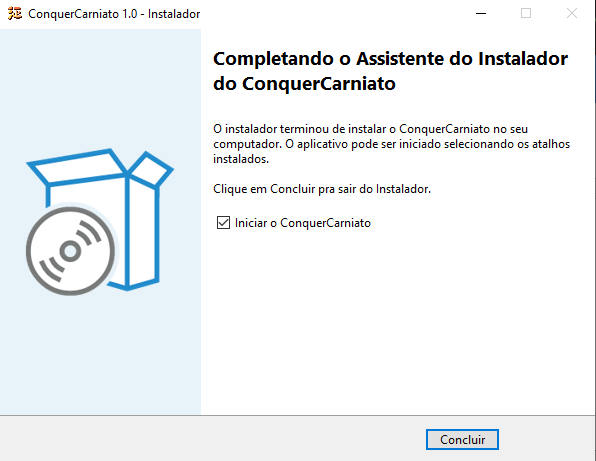 Conclusão da instalação