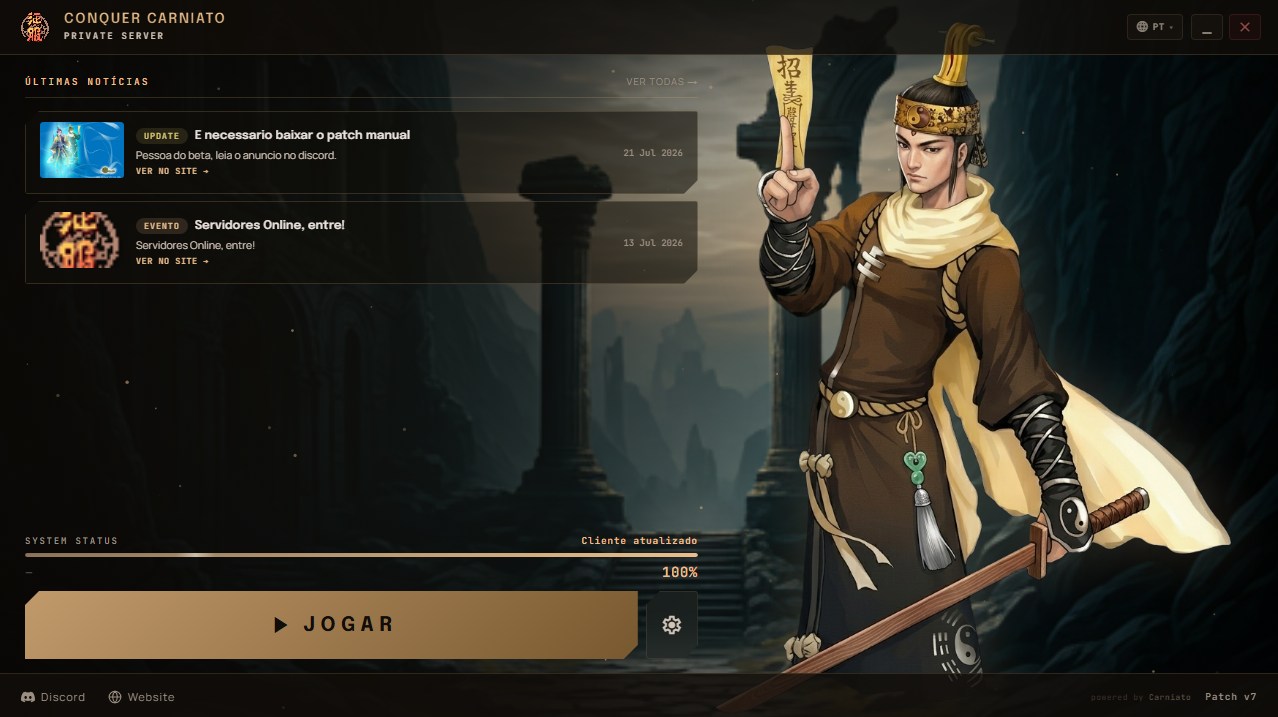 Launcher pronto para jogar
